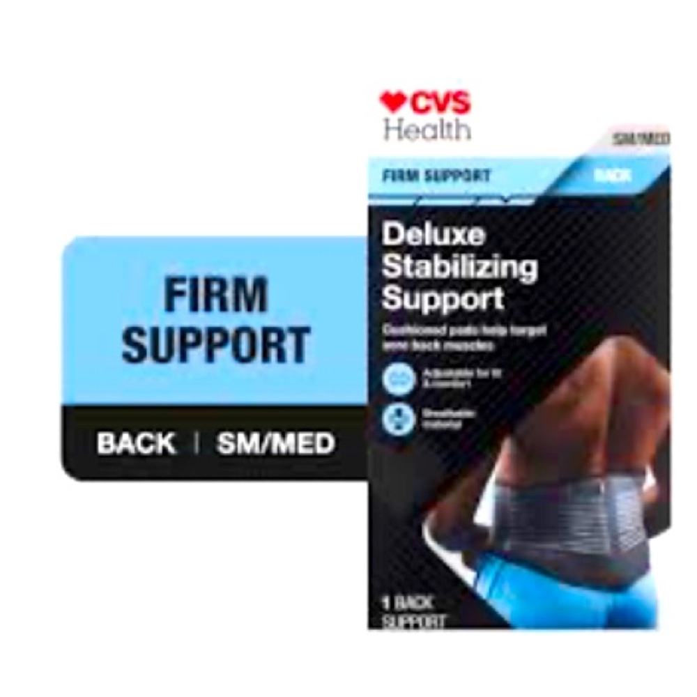 New In Box CVS Health Firm Support Back Deluxe Stabilizing Support: Size S/M